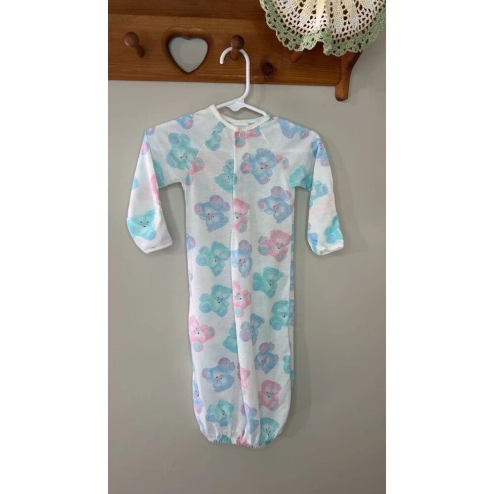 Vintage Carter's Pastel Teddy Bear Layette Sleep Gown Sack newborn